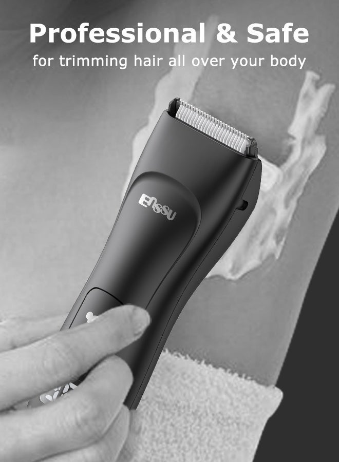 ENSSU Body Hair Trimmer for Men, Electric Manscape Groin Trimmer with Skin-Safe Ceramic Blade, Waterproof Ball Trimmer for Chest, Beard, and Pubic Hair - Image 3